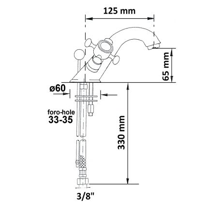 Sapho - Mitigeur pour lavabo ANTEA doré avec vidage