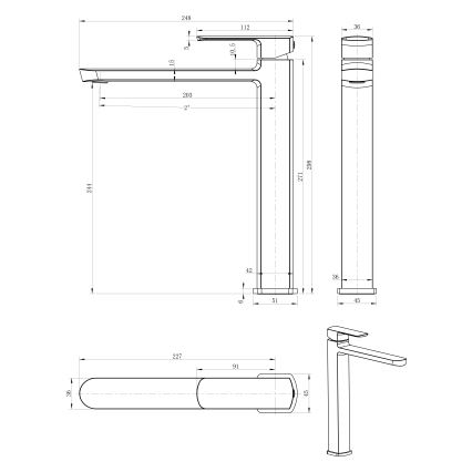 Sapho - Mitigeur pour lavabo MIXONA 29,8 cm chrome brillant