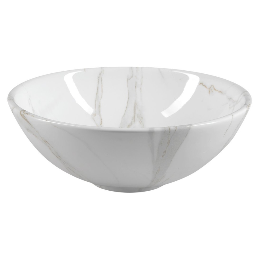 Sapho - Opbouwwaskom DALMA Ø 42 cm keramiek/Carrara/wit