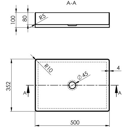 Sapho - Opzetwastafel AURUM 50x35 cm antraciet
