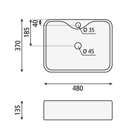 Sapho - Opzetwastafel BALENA 48x37 cm keramiek/wit