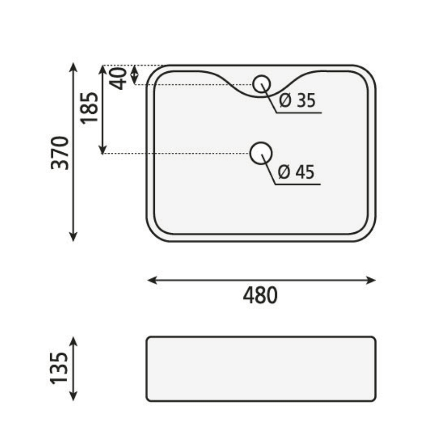 Sapho - Opzetwastafel BALENA 48x37 cm keramiek/wit