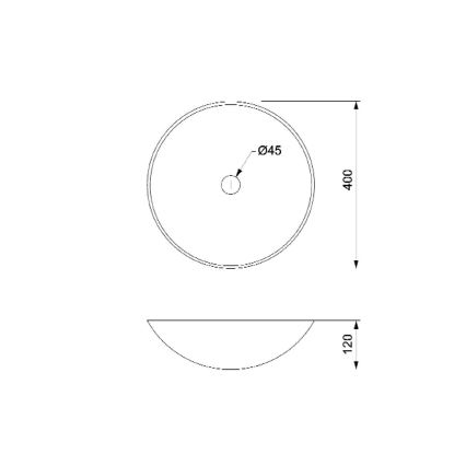Sapho - Opzetwastafel BLOK Ø 40 cm bruin/steen