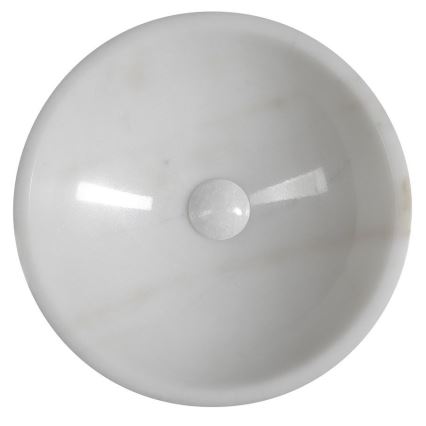 Sapho - Opzetwastafel BLOK Ø 40 cm marmer/wit