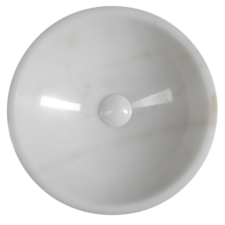 Sapho - Opzetwastafel BLOK Ø 40 cm marmer/wit