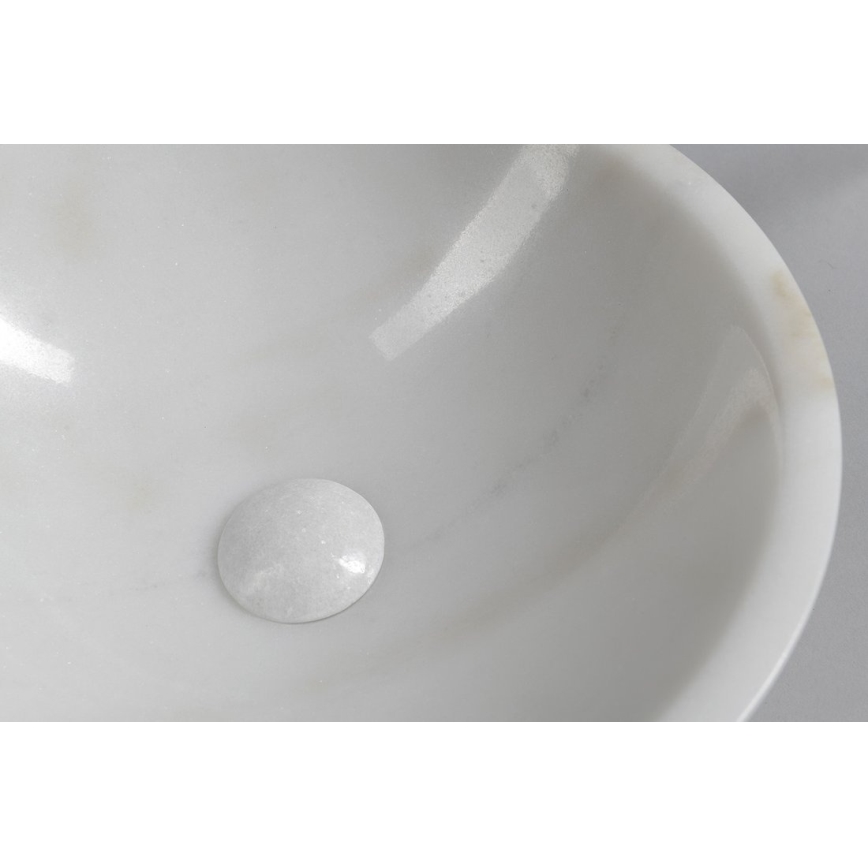 Sapho - Opzetwastafel BLOK Ø 40 cm marmer/wit