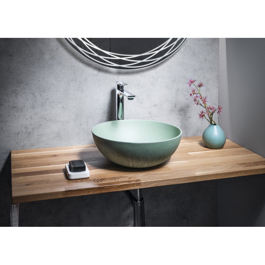 Sapho - Opzetwastafel FORMIGO Ø 39 cm beton/groen