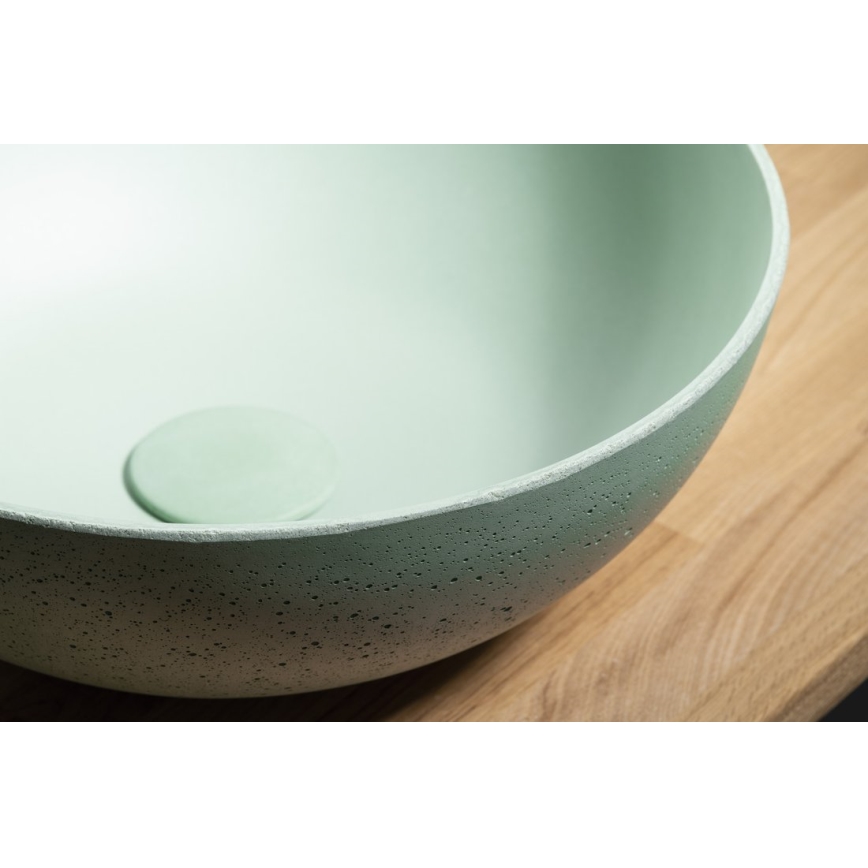 Sapho - Opzetwastafel FORMIGO Ø 39 cm beton/groen