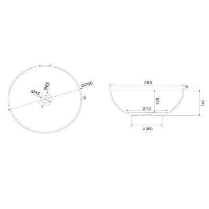 Sapho - Opzetwastafel FORMIGO Ø 39 cm beton/zandkleurig