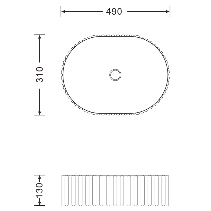 Sapho - Opzetwastafel PICOBELLO 49x31 cm keramiek/wit