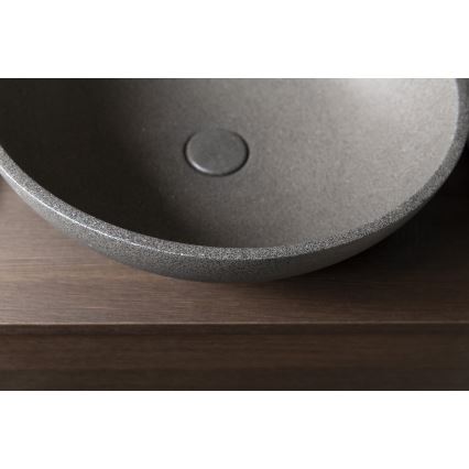 Sapho - Opzetwastafel TURF Ø 44 cm beton/zwart graniet