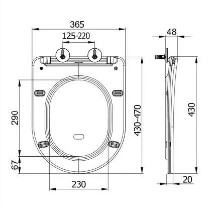 Sapho - PACO SoftClose toiletzitting, zwart