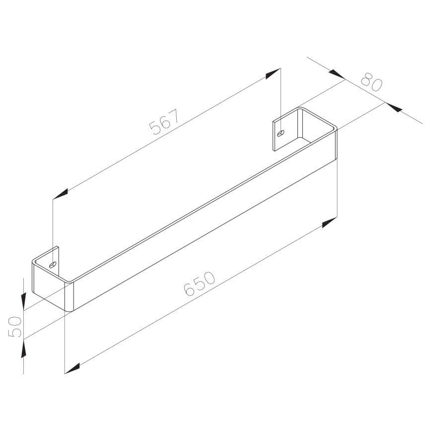 Sapho - Porte-serviettes mural COLONNA 8x65 cm inox brossé