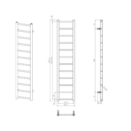 Sapho - Radiateur de salle de bains DINA 138x30 cm blanc