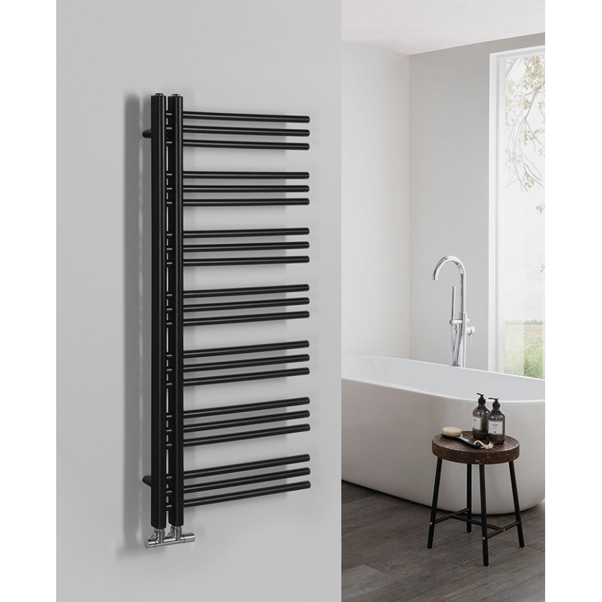 Sapho - Radiateur de salle de bains DORLION 400W/230V 50x120 cm, noir mat
