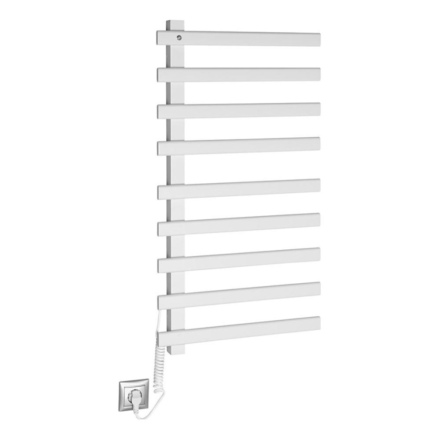 Sapho - Radiateur sèche-serviettes électrique ELCOR 128W/230V 92 cm blanc mat gauche