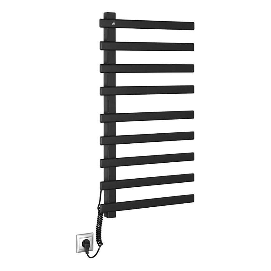 Sapho - Radiateur sèche-serviettes électrique ELCOR 128W/230V 92 cm mat noir gauche