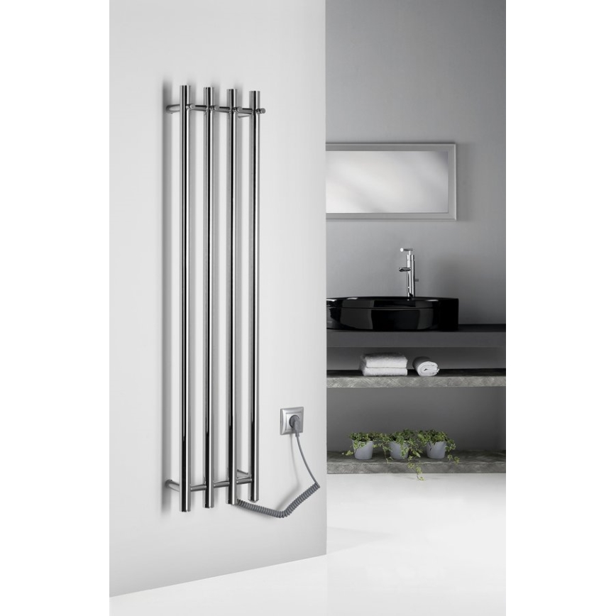 Sapho - Radiateur sèche-serviettes électrique PAPINADO 85W/230V 120 cm chrome brillant droit