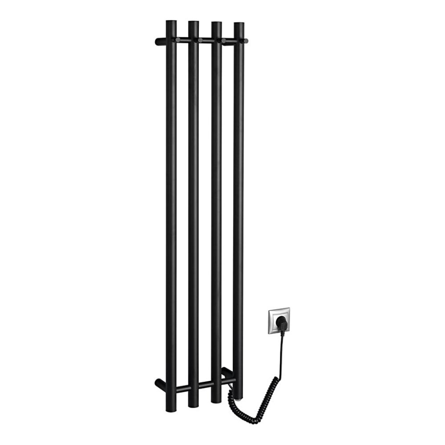 Sapho - Radiateur sèche-serviettes électrique PAPINADO 85W/230V 120 cm mat noir droit