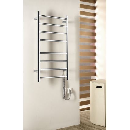 Sapho - Radiateur sèche-serviettes électrique REDONDO 75W/230V 90 cm chrome brillant droit arrondi