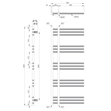 Sapho - Radiateur sèche-serviettes MAGDALENA 408W/230V 50x120 cm chrome brillant