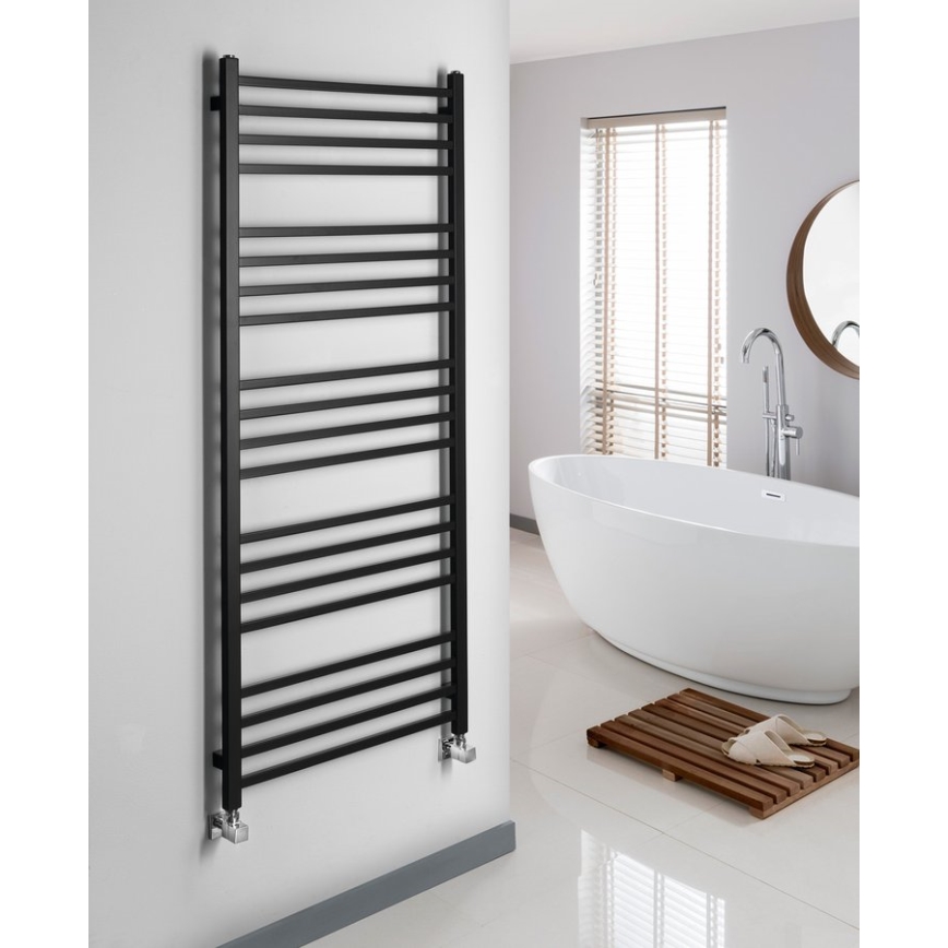 Sapho - Radiateur sèche-serviettes METRO 557 W 60 x 151 cm noir mat