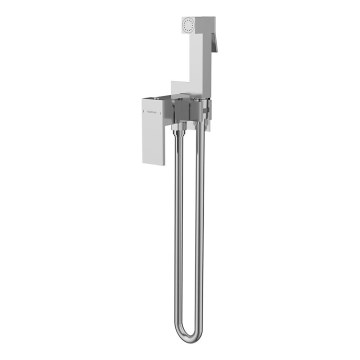 Sapho - Robinet de bidet avec douchette pour installation encastrée CUBEMIX carré/chrome brillant