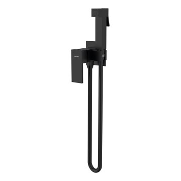 Sapho - Robinet de bidet avec douchette pour installation encastrée CUBEMIX carré/mat noir
