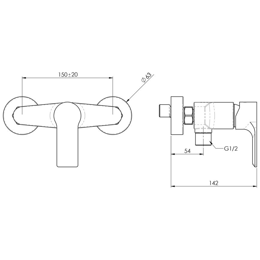 Sapho - Robinet de douche PAX mat noir