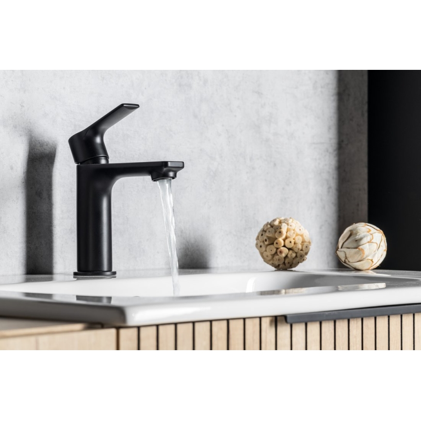Sapho - Robinet de lavabo PAX 16,5 cm mat noir