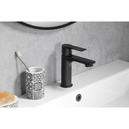 Sapho - Robinet de lavabo PAX 16,5 cm mat noir