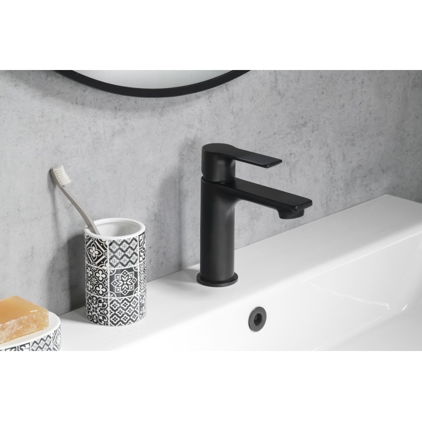 Sapho - Robinet de lavabo PAX 16,5 cm mat noir