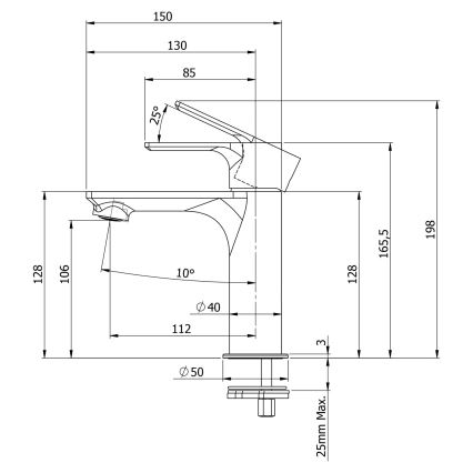 Sapho - Robinet de lavabo PAX 16,5 cm mat noir