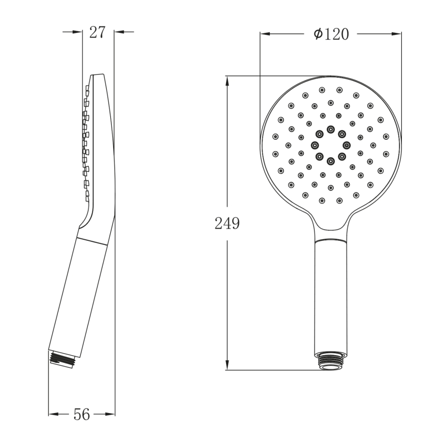 Sapho - Roterende handdouche glanzend chroom