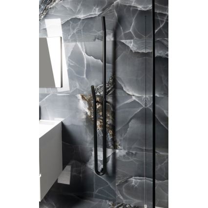 Sapho - Sèche-serviettes électrique avec minuterie DUOPASSO 45W 170x12 cm noir mat