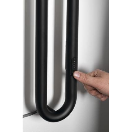 Sapho - Sèche-serviettes électrique avec minuterie DUOPASSO 45W 170x12 cm noir mat