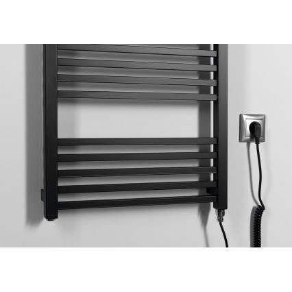 Sapho - Sèche-serviettes électrique METRO-E 400 W/230 V 50 x 106 cm noir mat