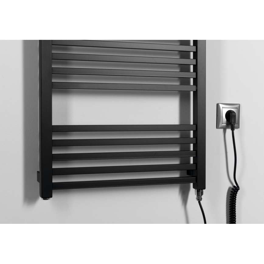 Sapho - Sèche-serviettes électrique METRO-E 400 W/230 V 50 x 106 cm noir mat