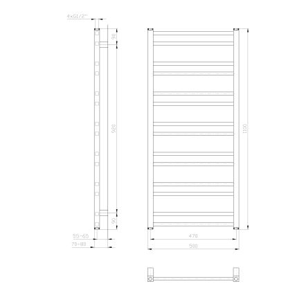 Sapho - Sèche-serviettes METRO DOS 110x50 cm blanc mat