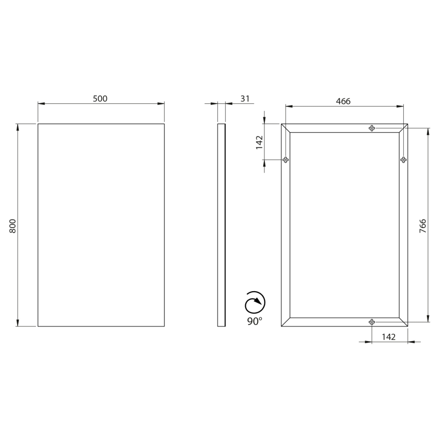 Sapho - Spiegel AROWANA 50x80 cm glanzend chroom