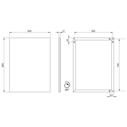 Sapho - Spiegel in lijst AROWANA 60x80 cm mat zwart