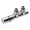 Sapho - Thermostatische aansluitset voor centrale aansluiting TWIN links/glanzend chroom