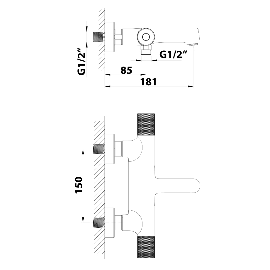 Sapho - Thermostatische badmengkraan SOLARIS, glanzend chroom