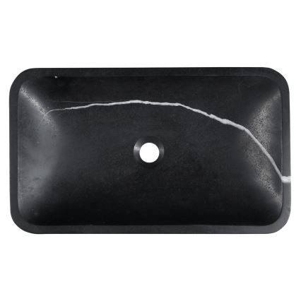 Sapho - Vasque à poser BLOK 60 x 35 cm pierre / noir mat