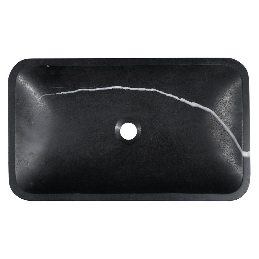 Sapho - Vasque à poser BLOK 60 x 35 cm pierre / noir mat
