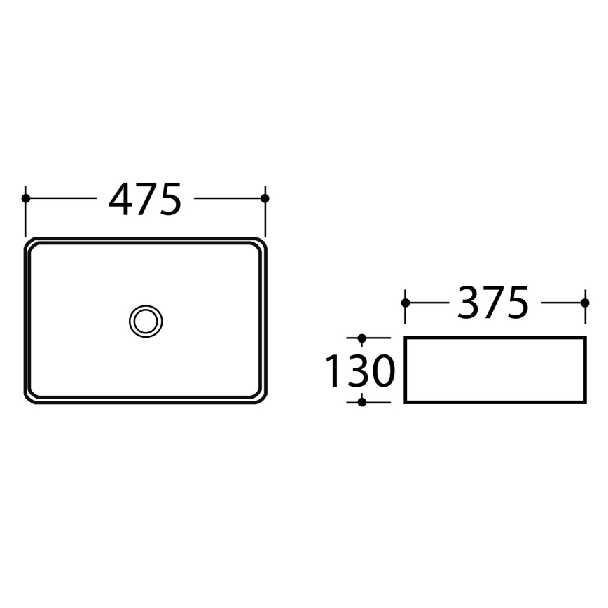 Sapho - Vasque à poser DALMA 47,5 x 37,5 cm céramique/Carrara