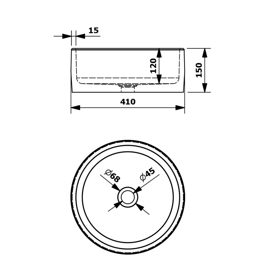 Sapho - Vasque à poser PRIORI Ø 41 cm blanc/gris