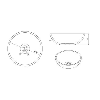 Sapho - Vasque à poser PRIORI Ø 41 cm céramique/marron
