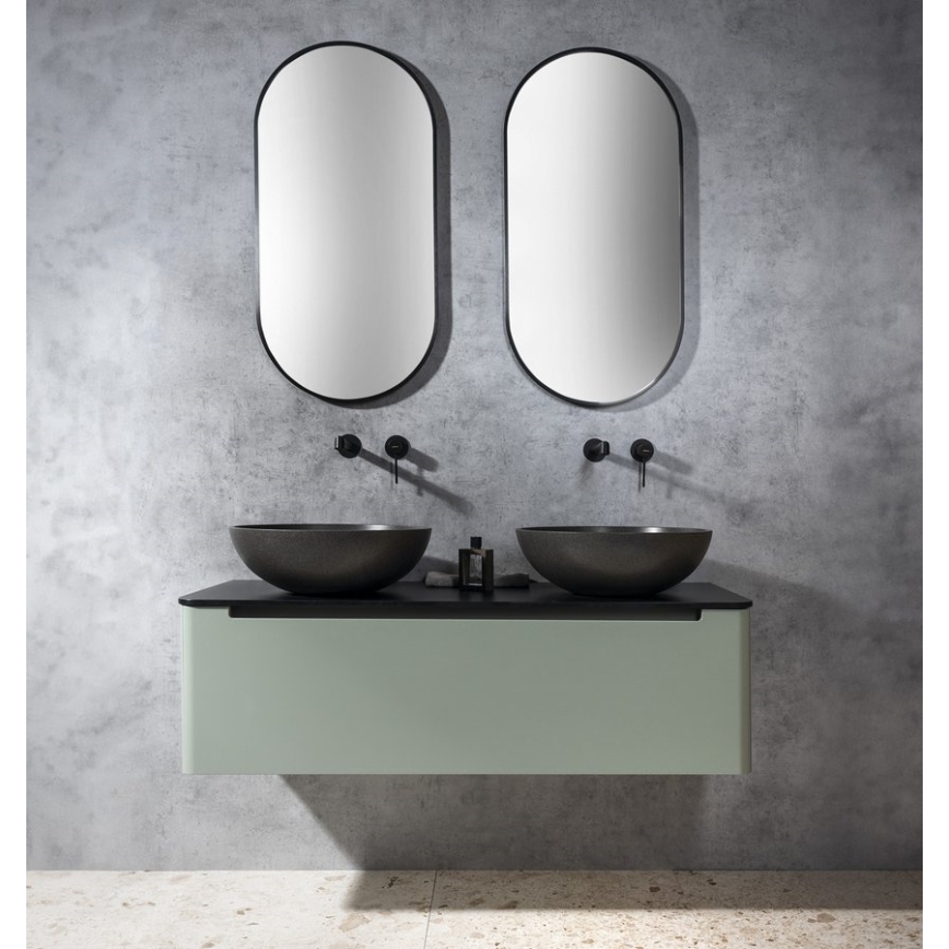 Sapho - Vasque à poser TURF Ø 44 cm béton / granit noir