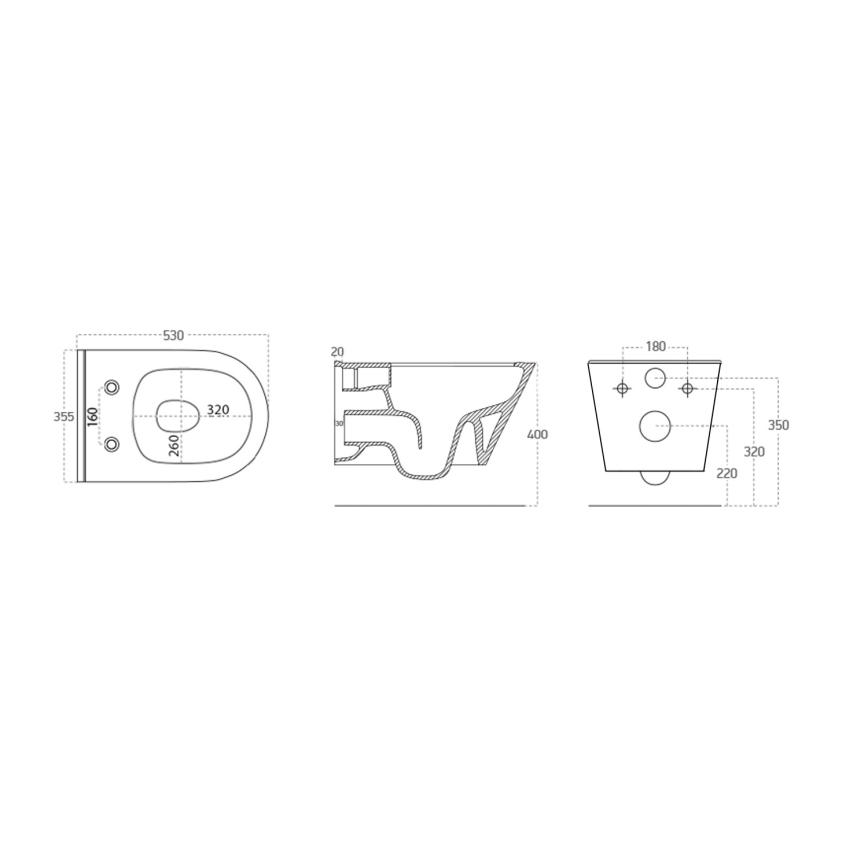 Sapho - WC suspendu avec douchette hygiénique AVVA CLEANWASH céramique/blanc